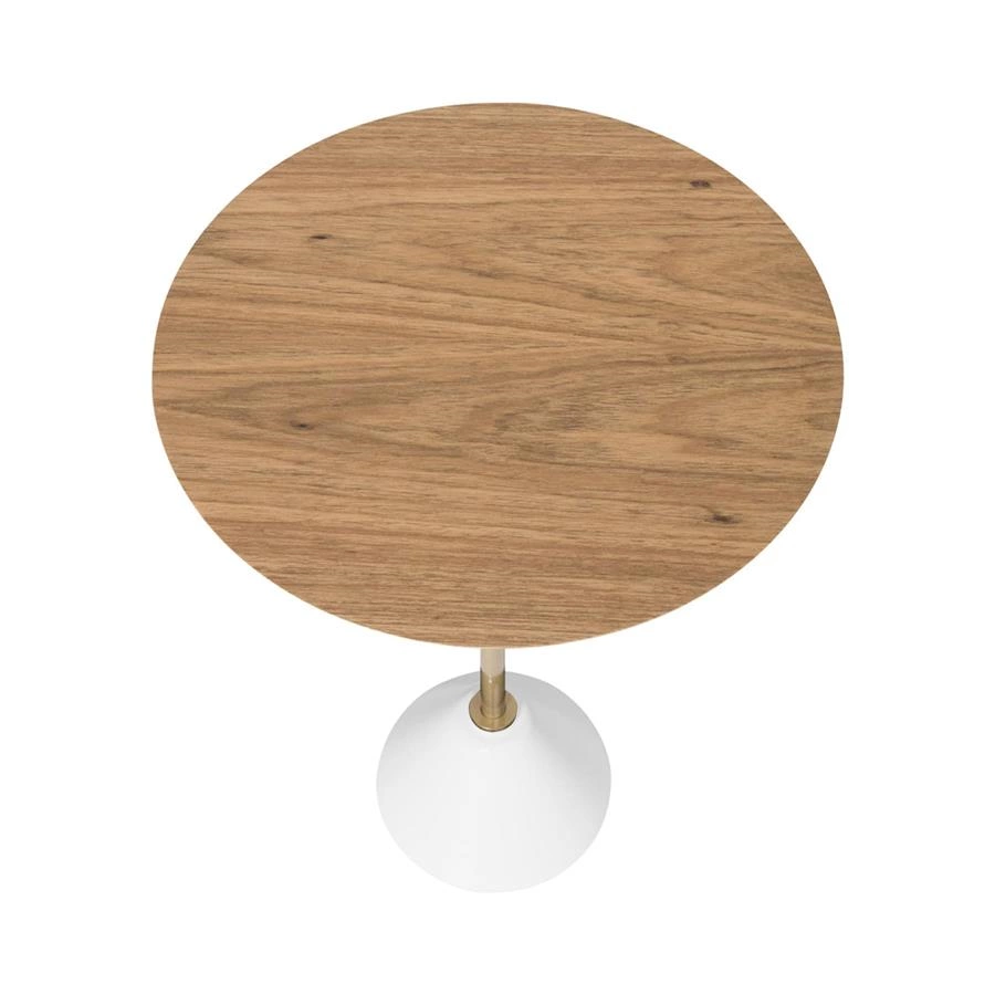 mesa lateral em metal e madeira coni