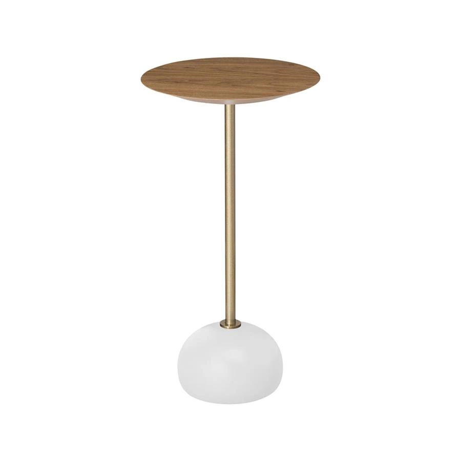 mesa lateral em metal e madeira nuvem