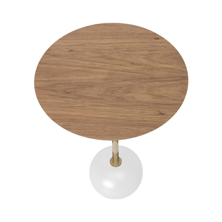 mesa lateral em metal e madeira nuvem