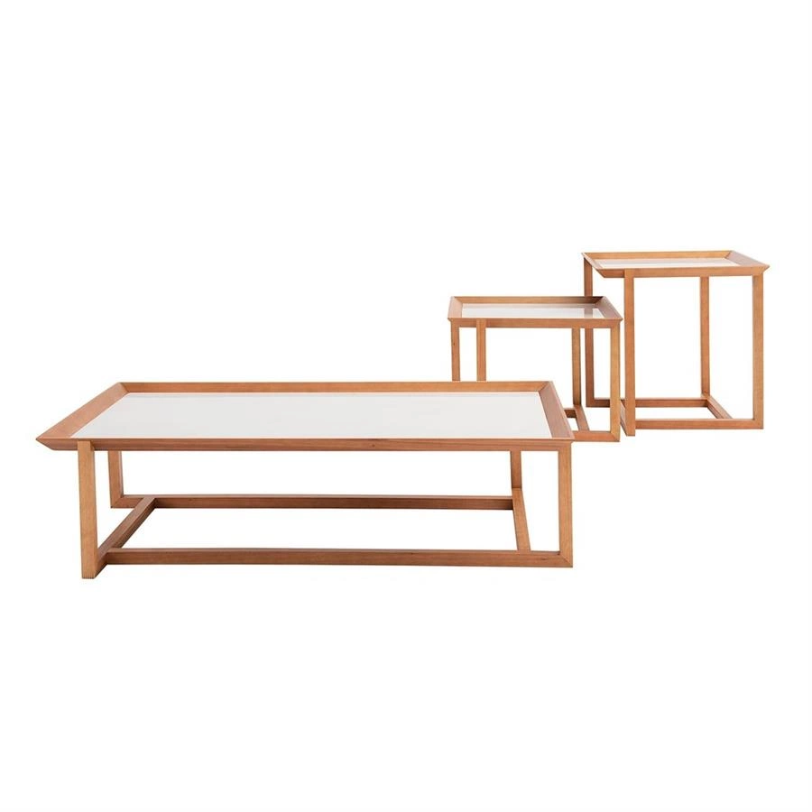 mesa lateral quadrada tampo vidro kobe