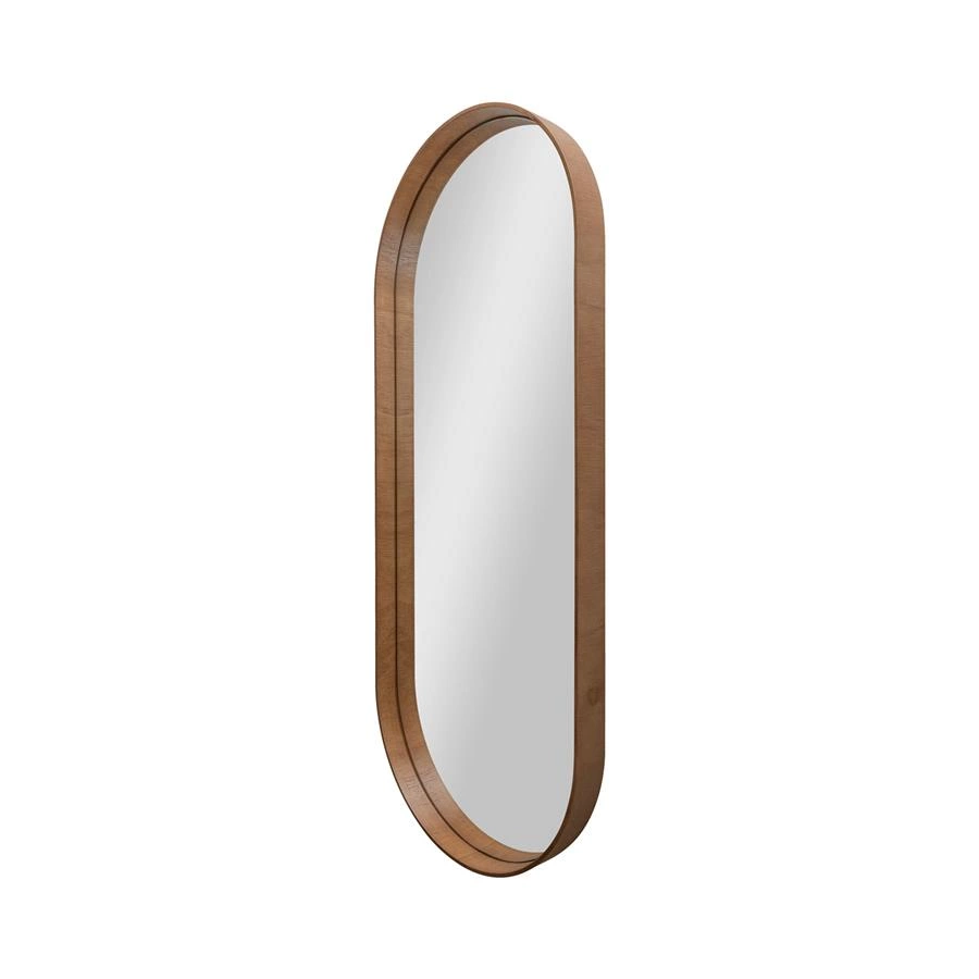 espelho oval art em madeira