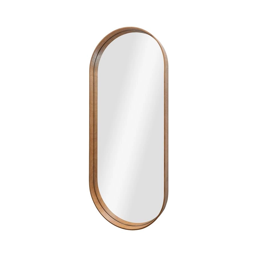 espelho oval art em madeira