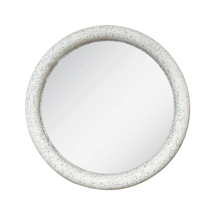 espelho redondo com moldura em granilite