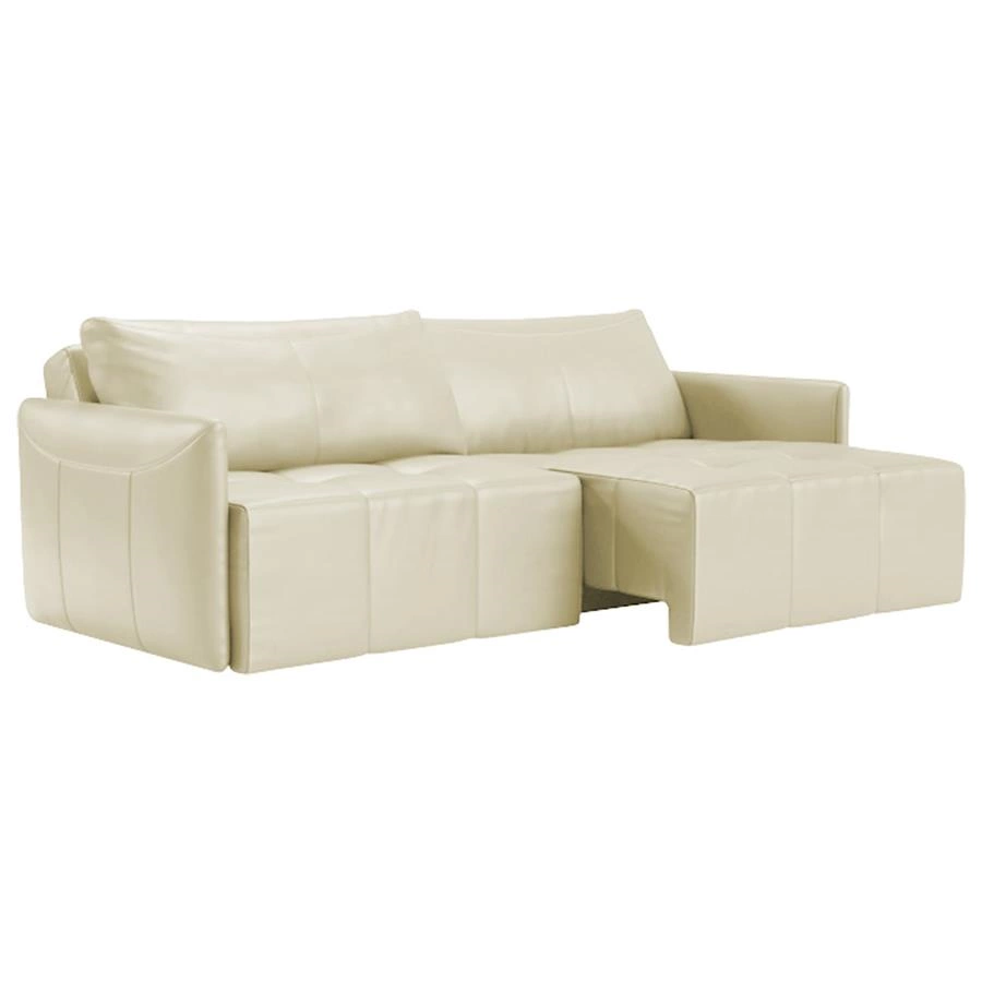 sofa retratil em couro natural sogno
