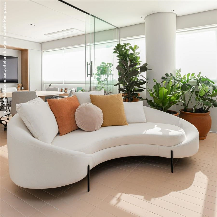 sofá redondo spiral (chenille 100% algodão)