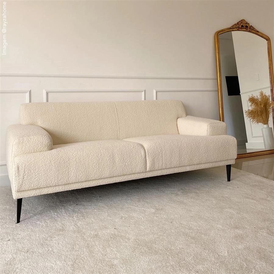 sofá com tecido bouclê rive gauche