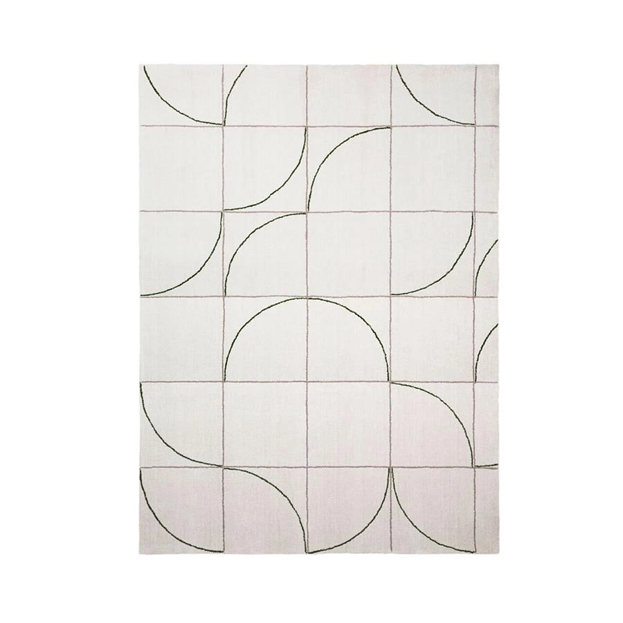 tapete círculos verde e bege