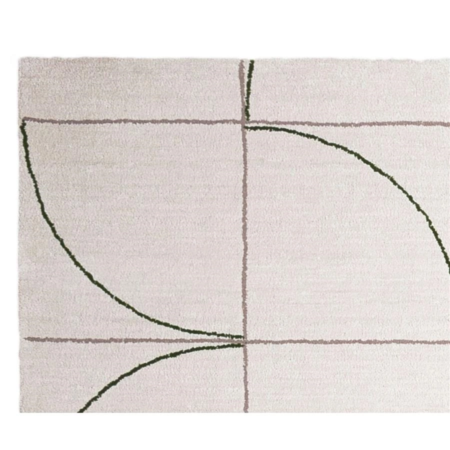 tapete círculos verde e bege