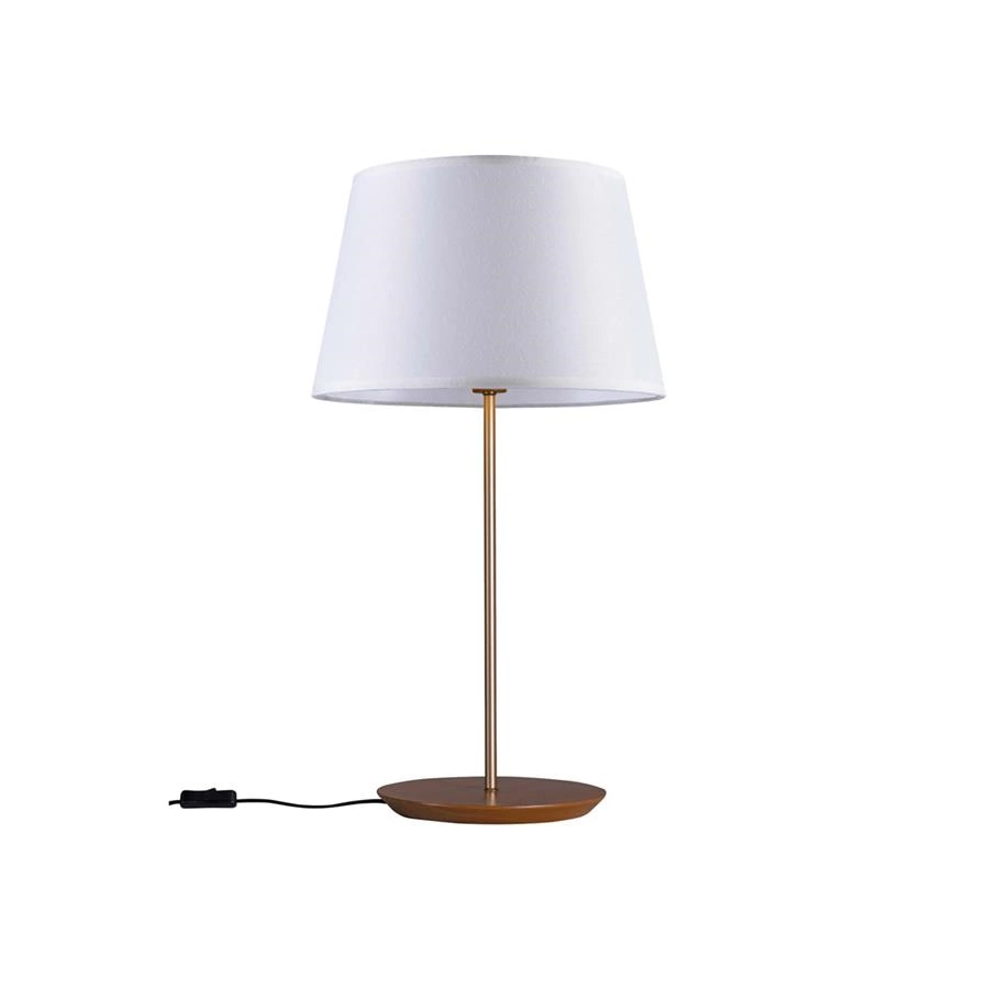 abajur em metal e madeira slim