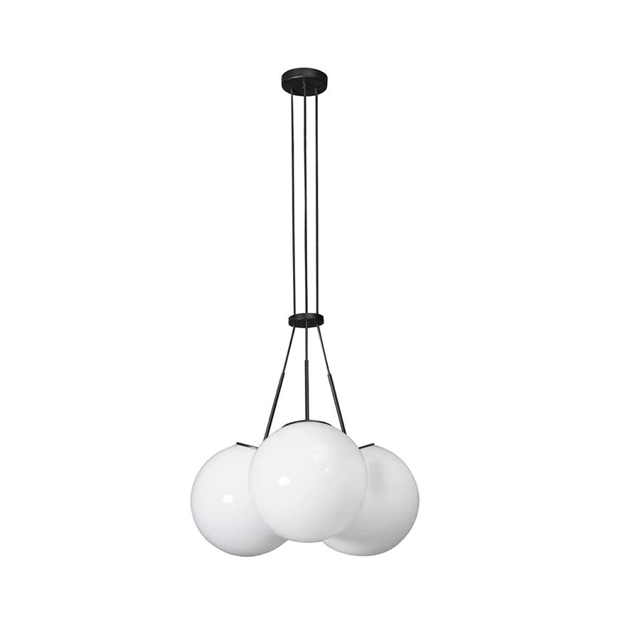 lustre com bolas de vidro branco cloud