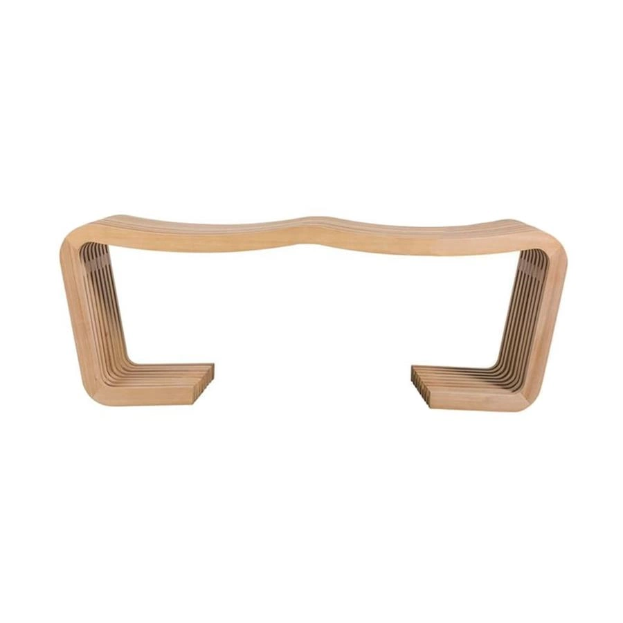 banco 3 lugares em madeira ripada curva mise