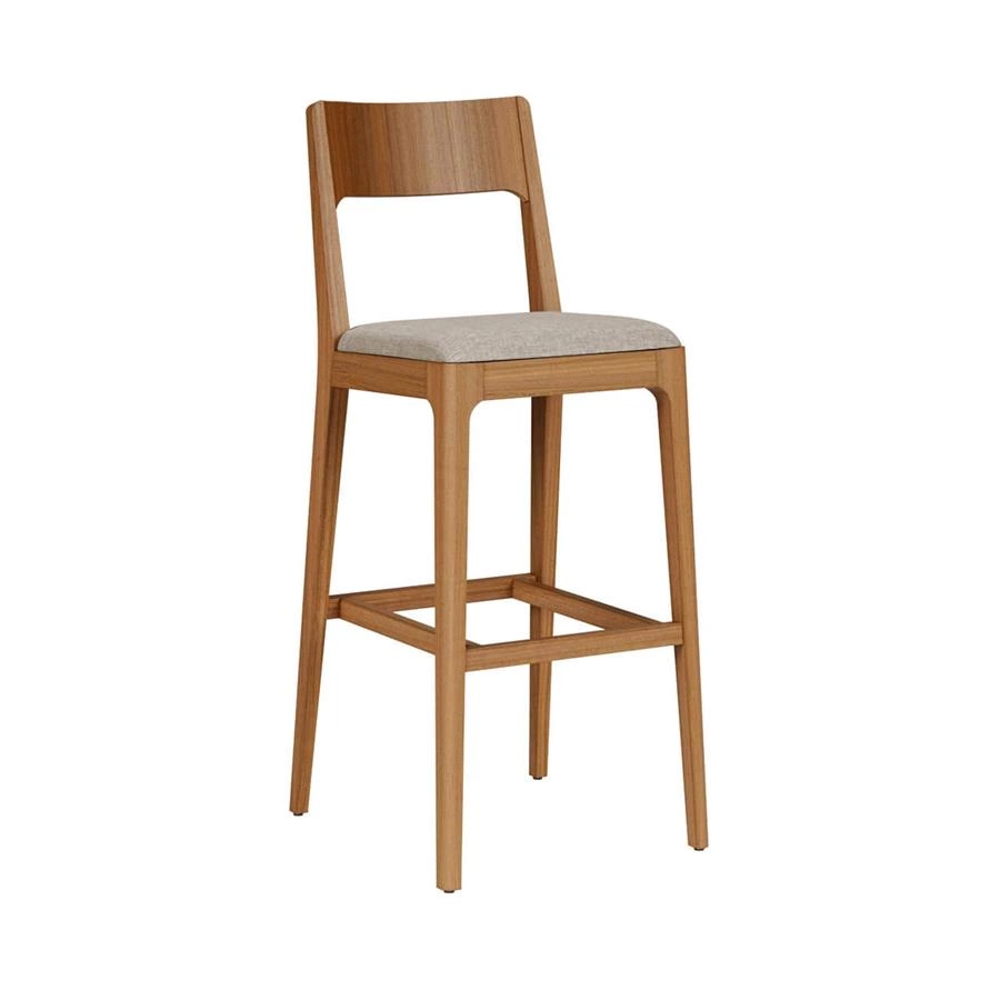 banqueta com encosto em madeira maciça vic