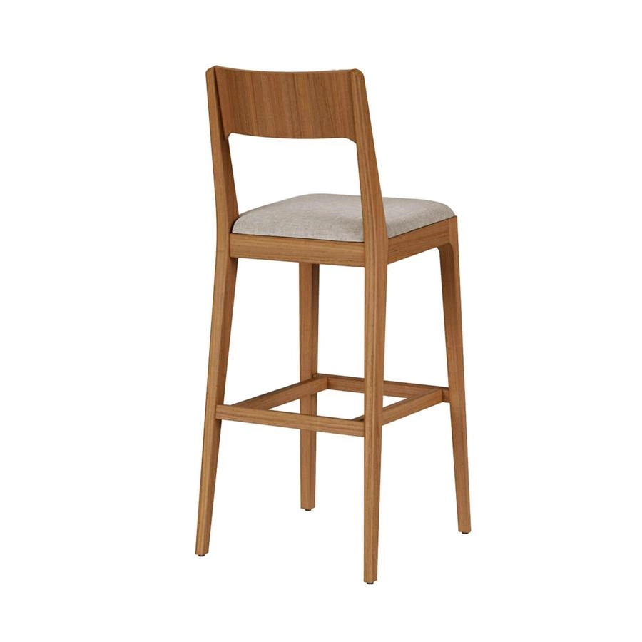 banqueta com encosto em madeira maciça vic