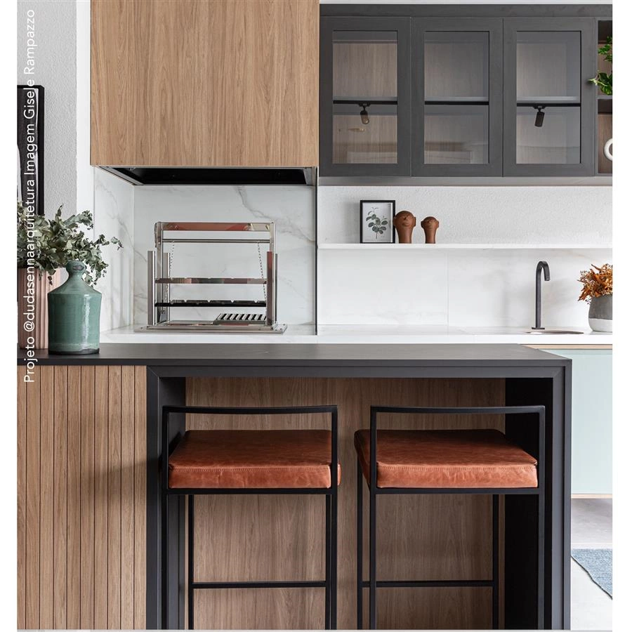 banqueta em couro natural oviedo