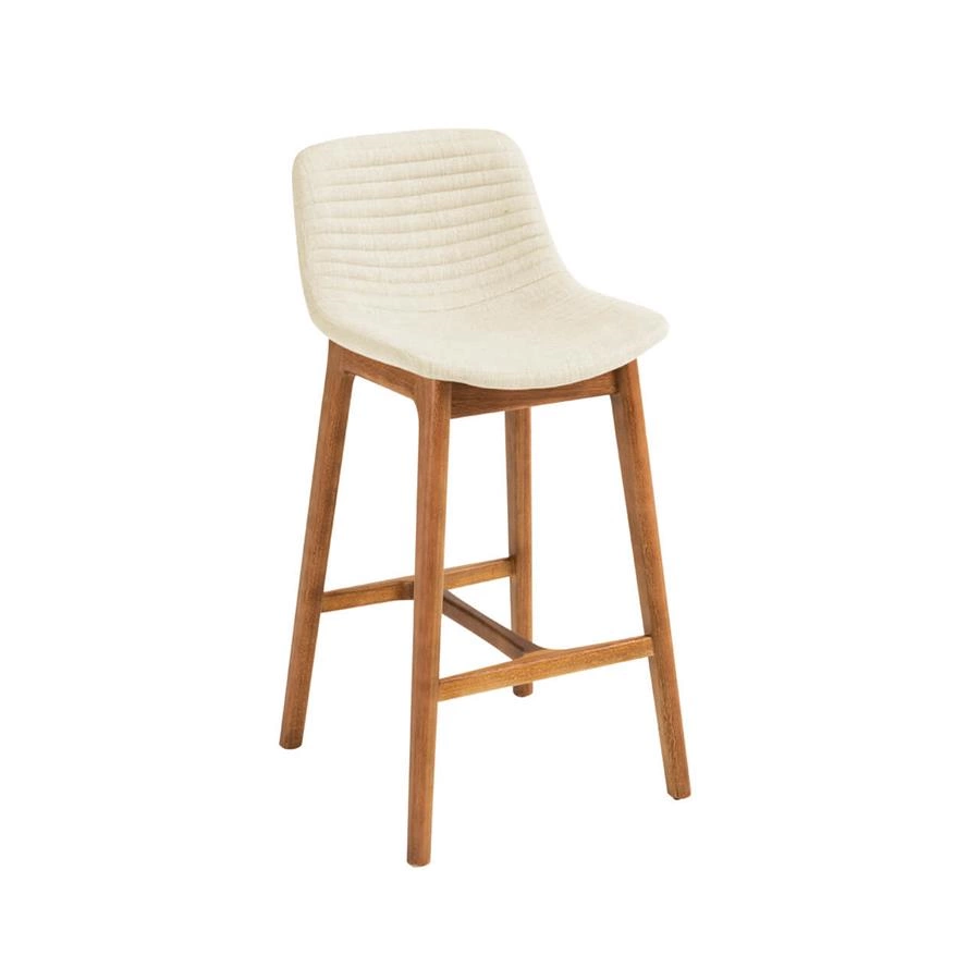 banqueta em madeira maciça estofada marbella