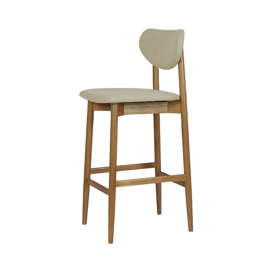 banqueta encosto estofado arredondada alba