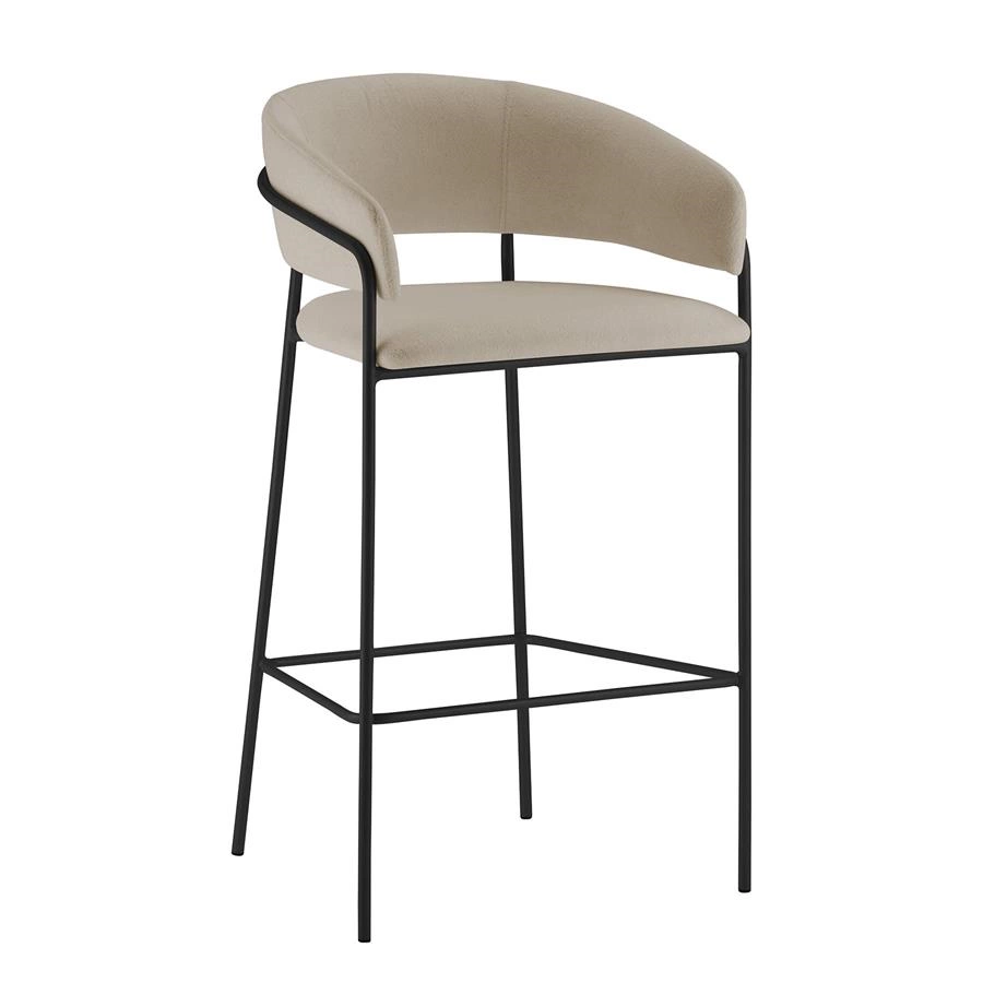 banqueta estofada com braços noss (estrutura preta)