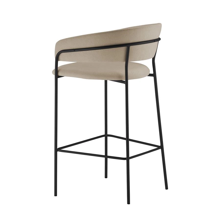 banqueta estofada com braços noss (estrutura preta)