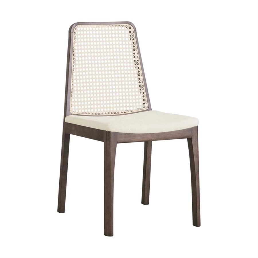 cadeira encosto em palha assento estofado fli