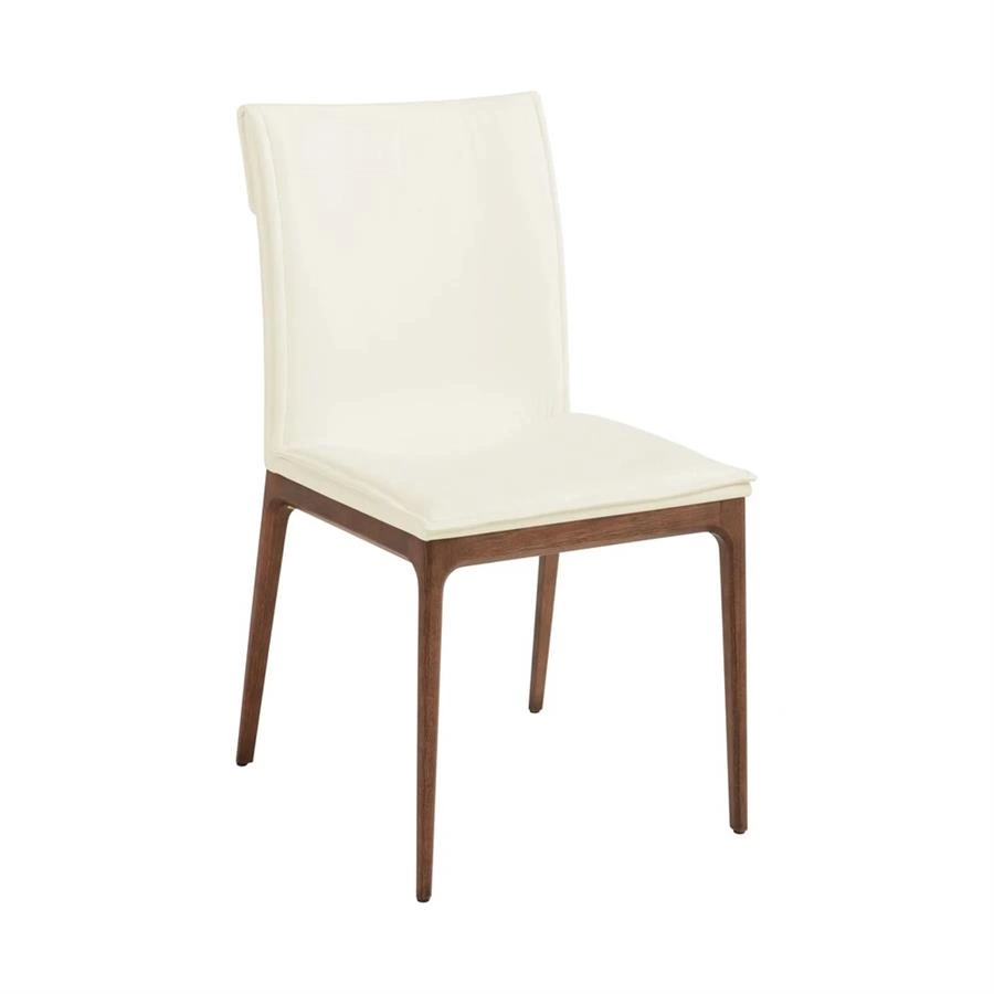 cadeira estofada base em madeira lumiere