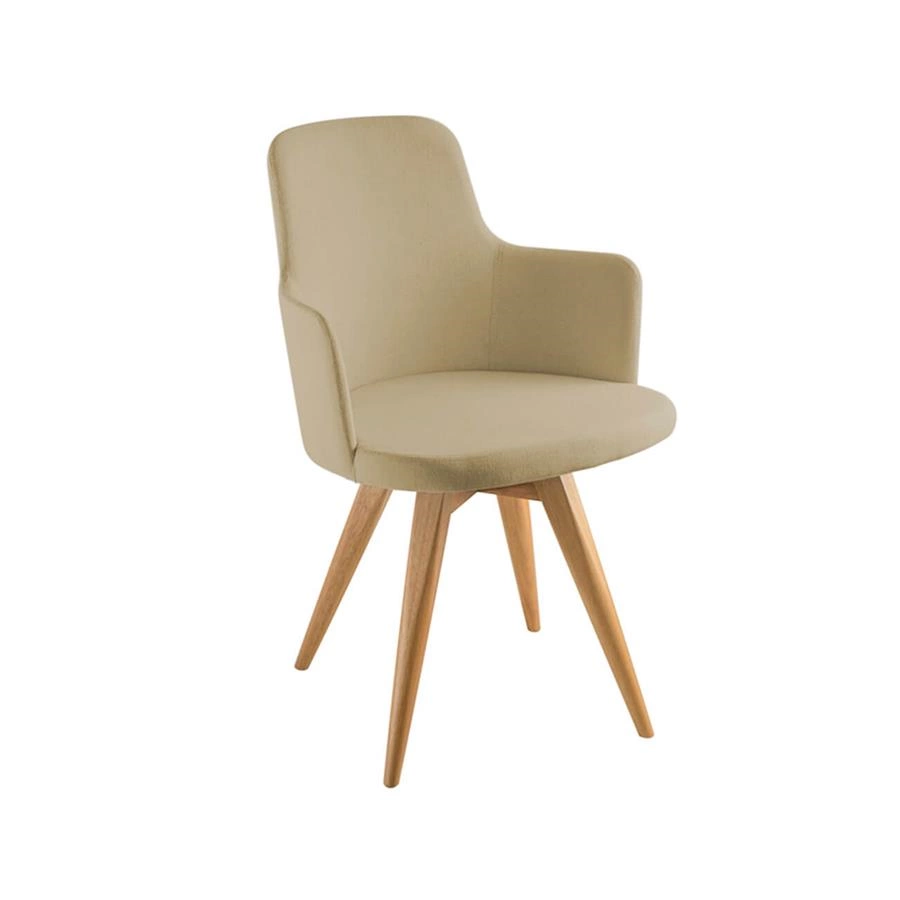 cadeira giratória base madeira hanover (tecido)