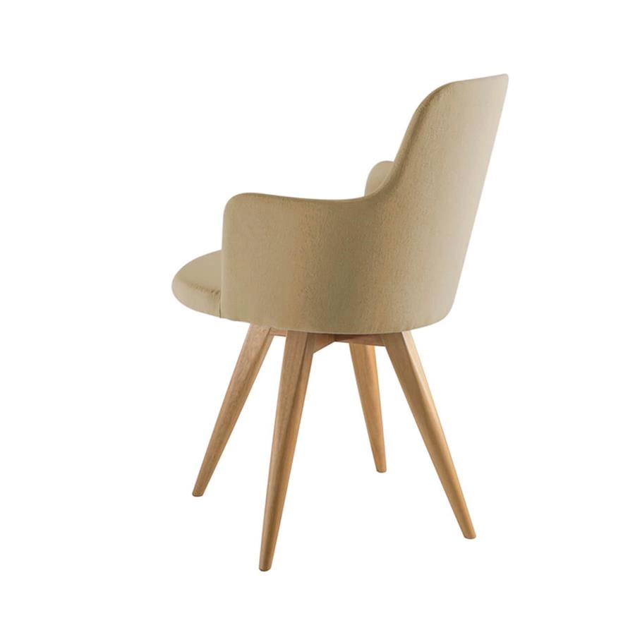 cadeira giratória base madeira hanover (tecido)