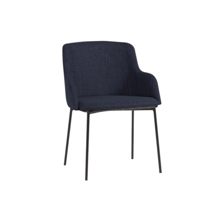 poltrona estofada com base em metal mitte