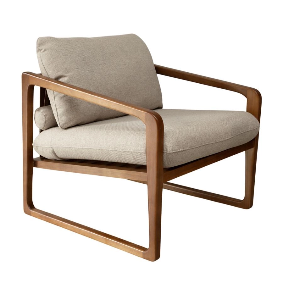 poltrona em madeira maciça estofada amana