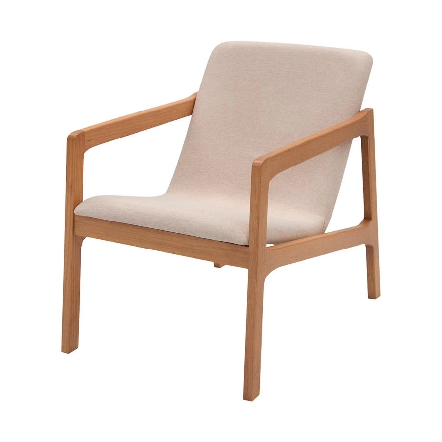 poltrona em madeira maciça estofada milo