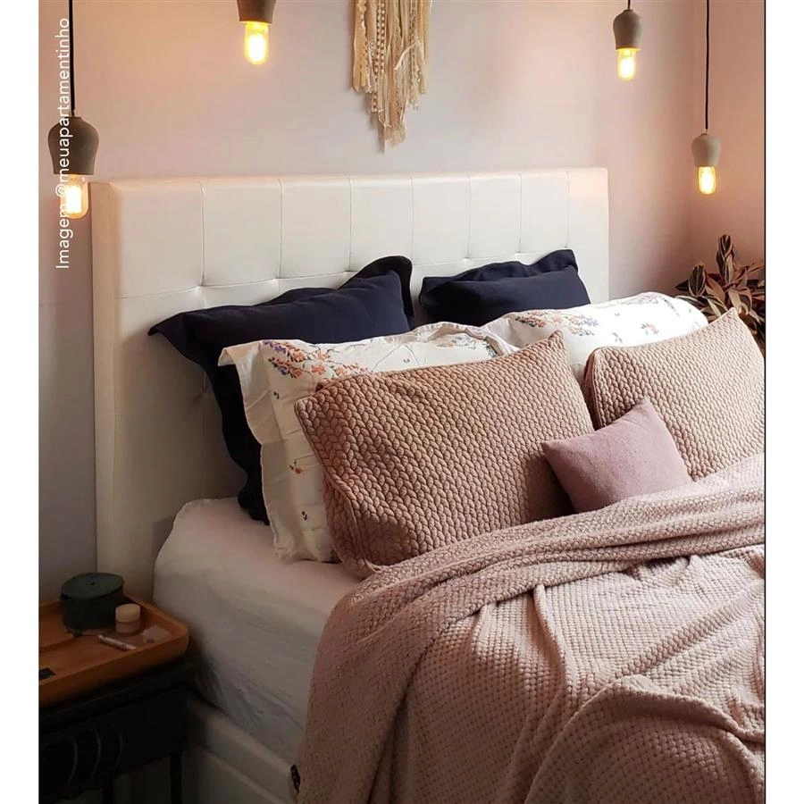 cabeceira casal estofada couro sintetico relax