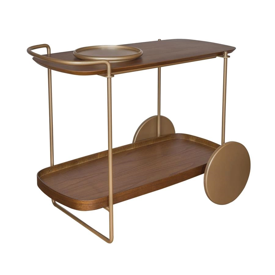 carrinho em metal e madeira round