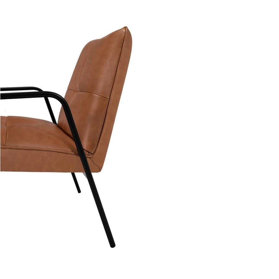 poltrona em metal e couro natural berlin