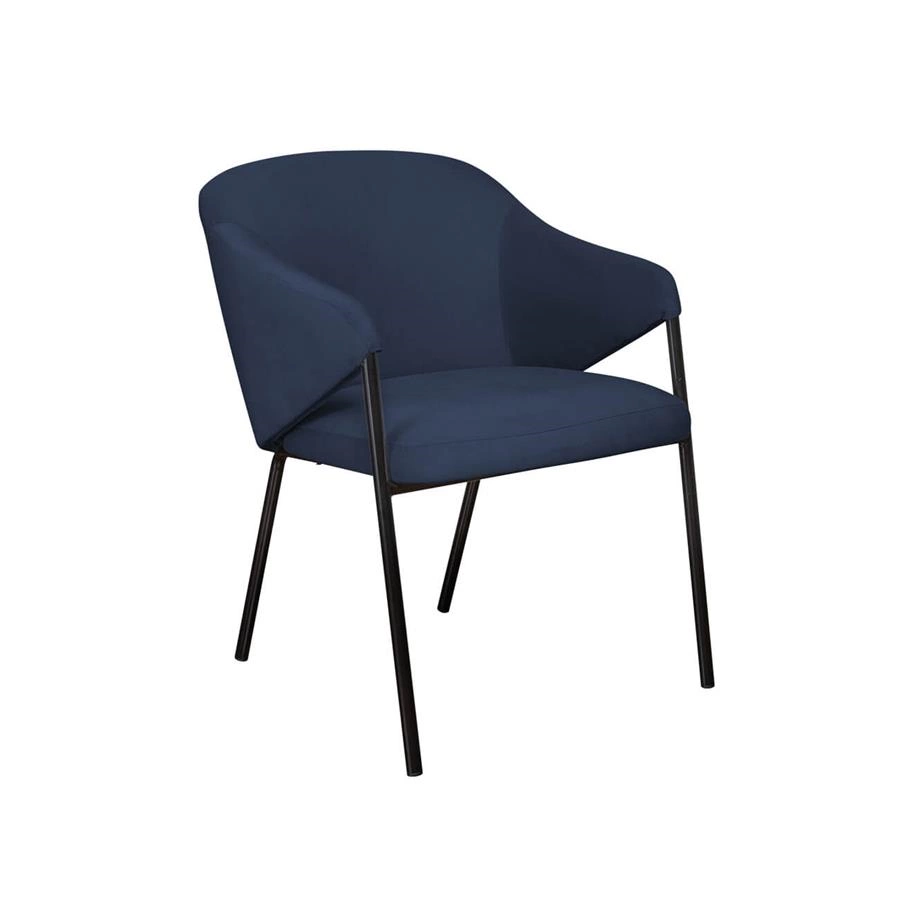 poltrona em metal e veludo bilbao