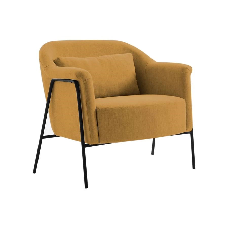 poltrona estofada em metal ginza