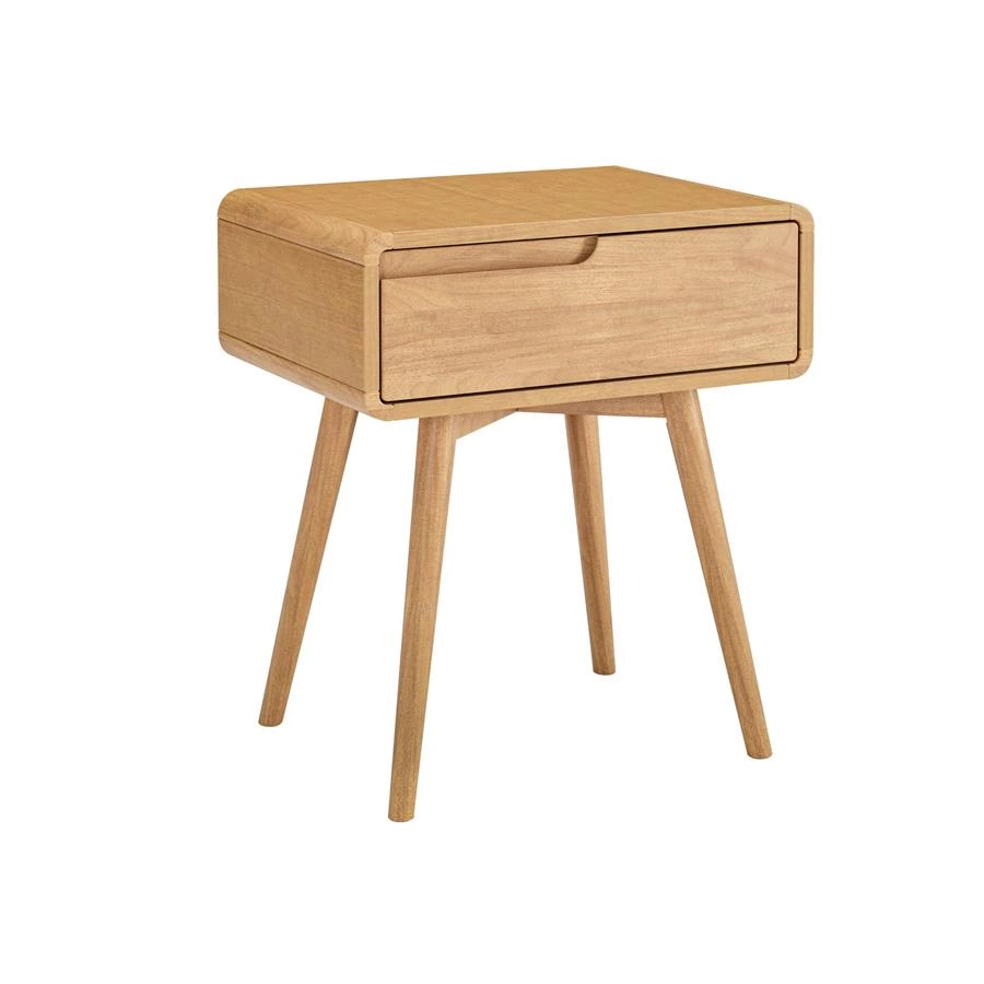 mesa de cabeceira em madeira arredondada kline