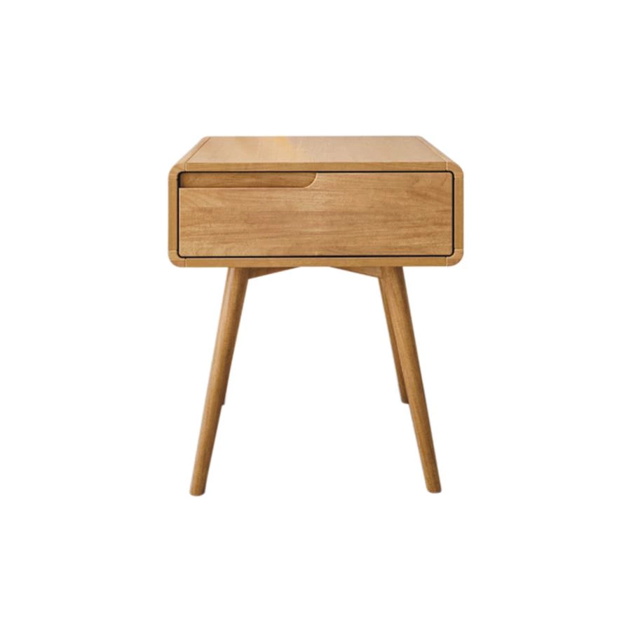 mesa de cabeceira em madeira arredondada kline