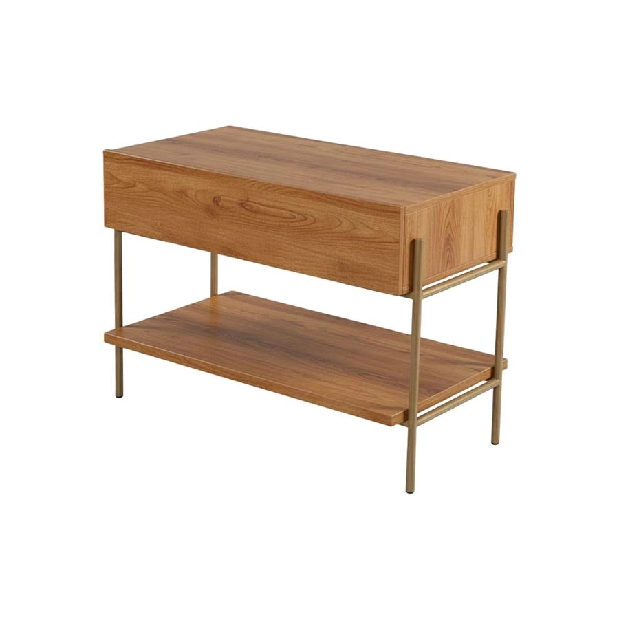 mesa de cabeceira em metal e madeira amelie