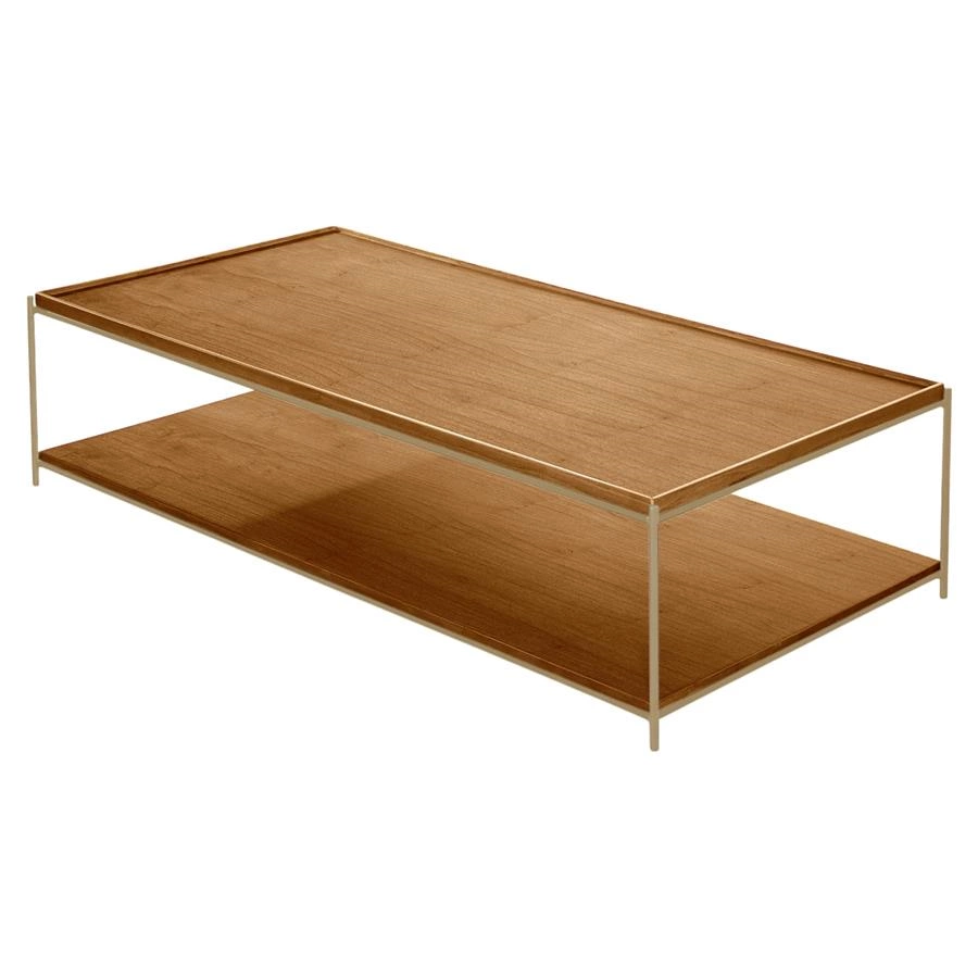 mesa de centro em madeira cinamomo e metal arven