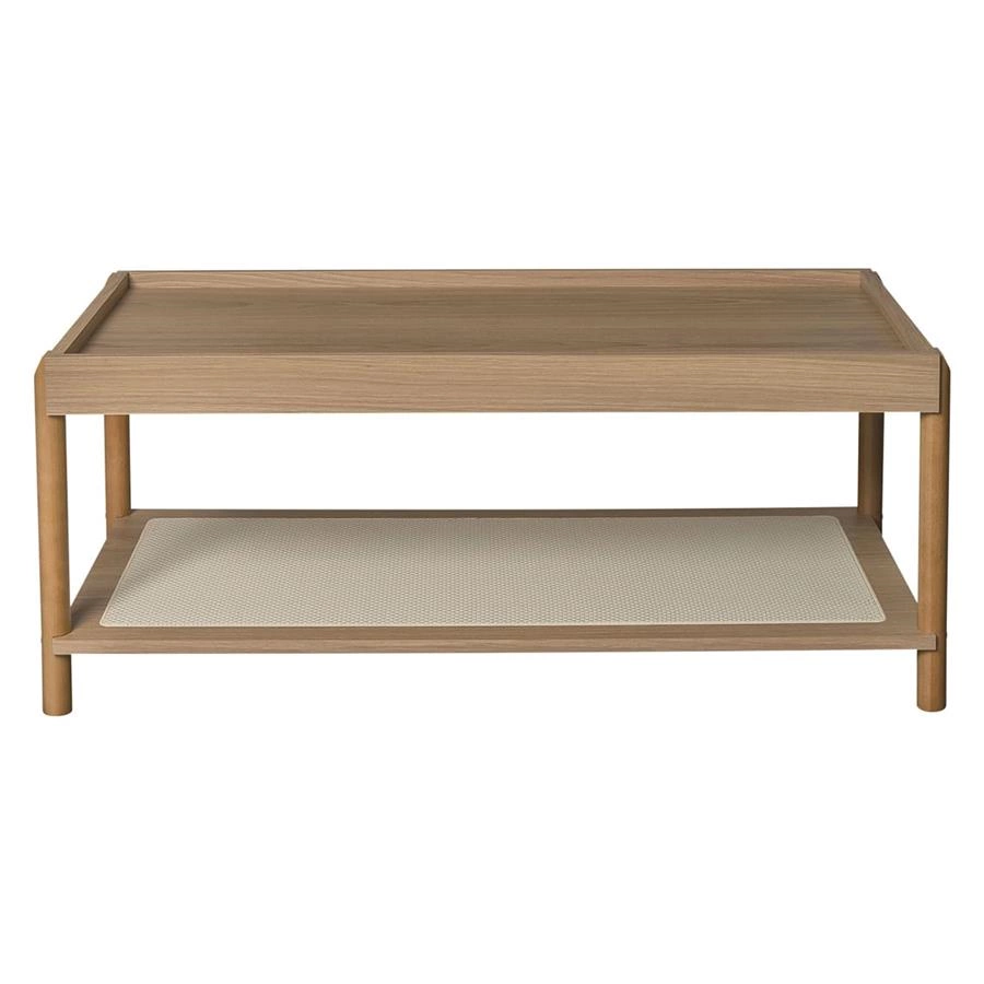 mesa de centro em madeira e palha angra