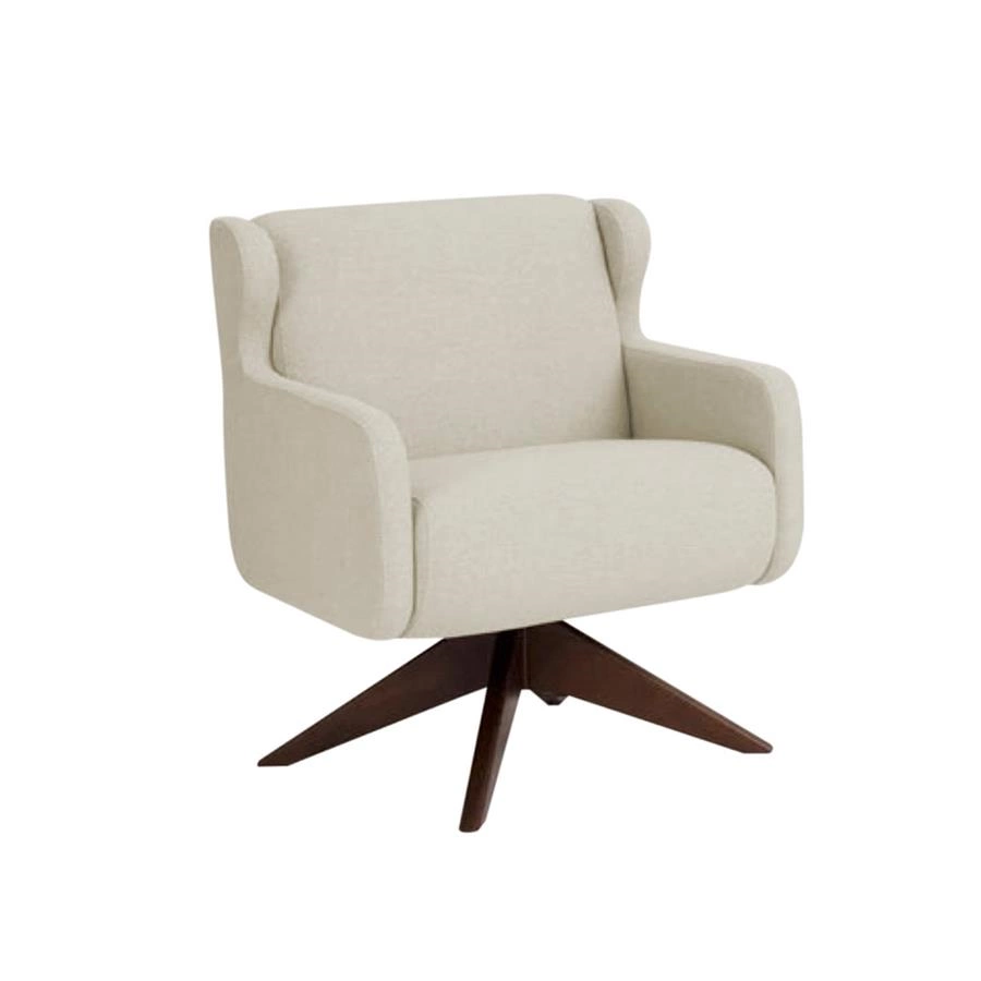 poltrona giratória em madeira austin