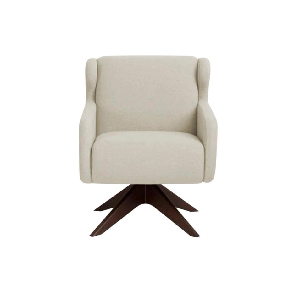 poltrona giratória em madeira austin