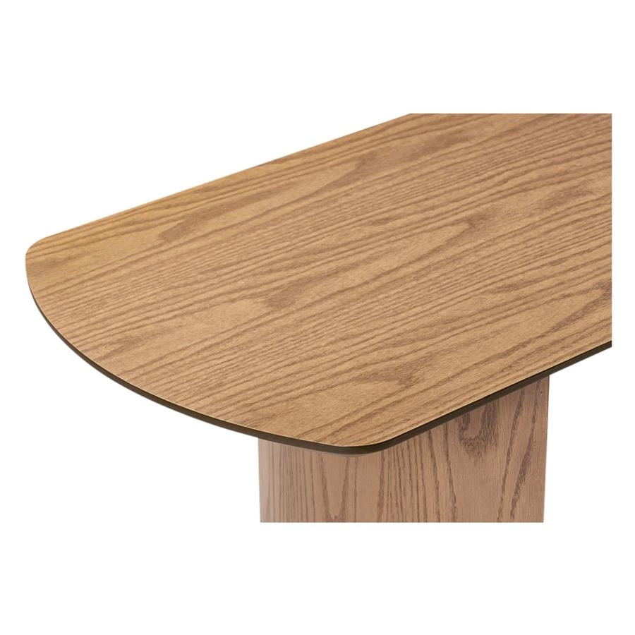 mesa de centro oval em madeira valencia