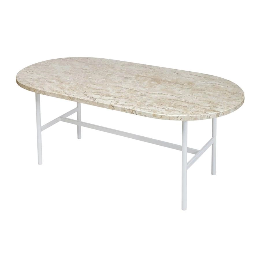 mesa de centro oval em travertino drops