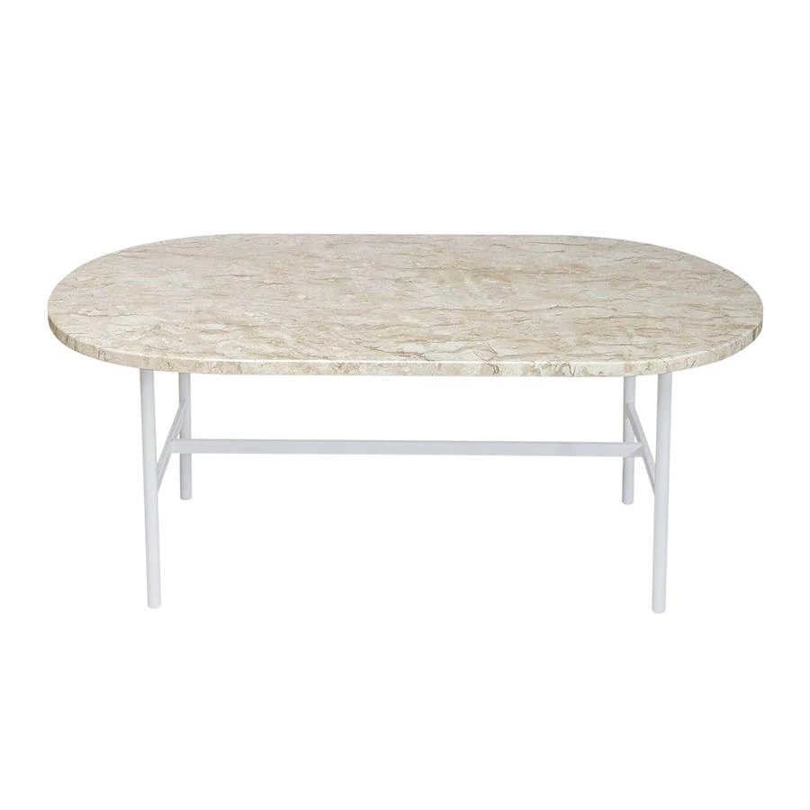 mesa de centro oval em travertino drops