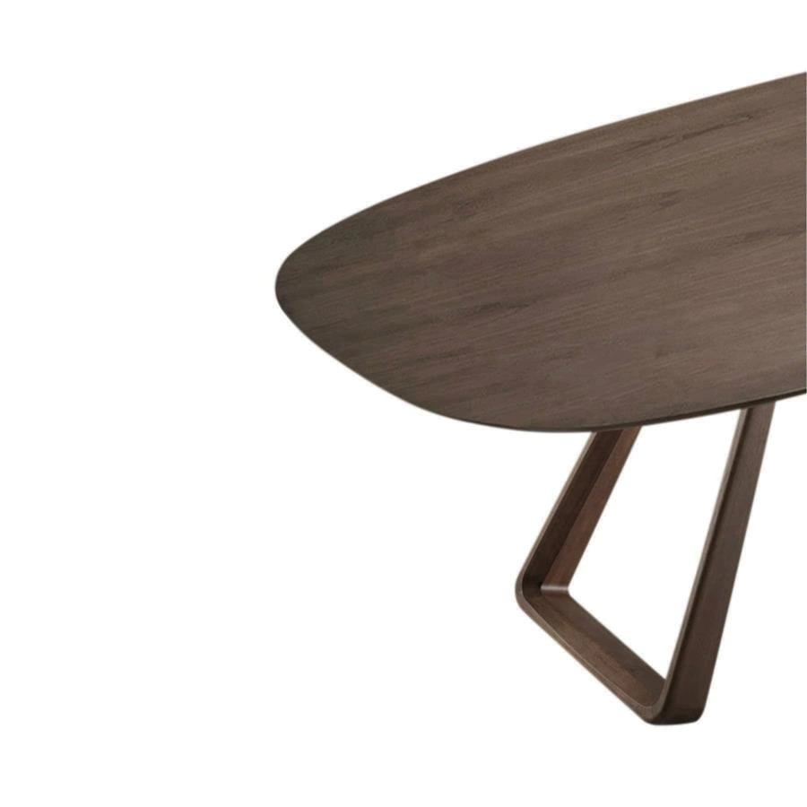 mesa de jantar em madeira ovalada capri