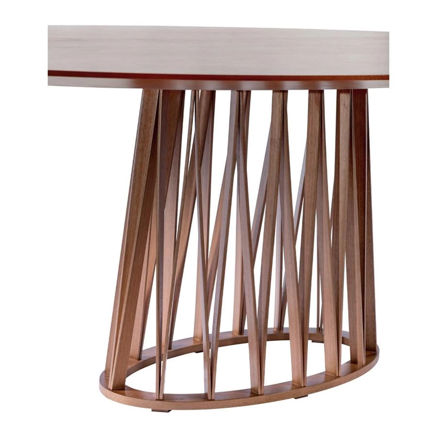 mesa de jantar oval com base vazada mint