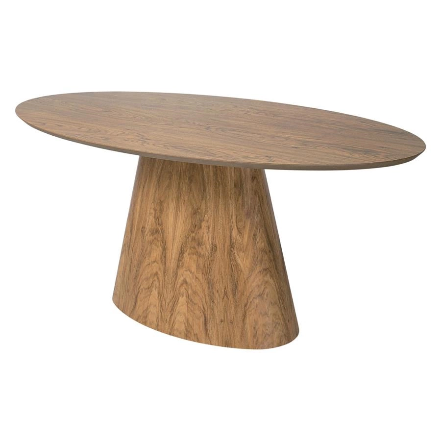 mesa de jantar oval em madeira louro freijo veneza