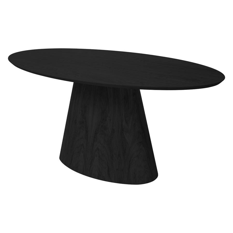 mesa de jantar oval preta veneza