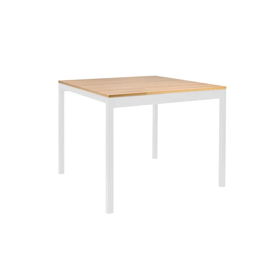 mesa de jantar quadrada metal e madeira square