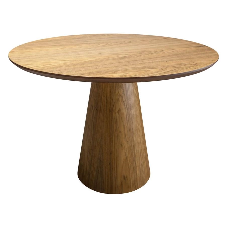 mesa de jantar redonda cone veneza em madeira louro freijó